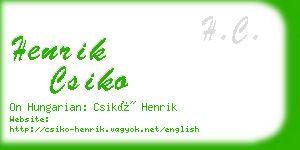 henrik csiko business card